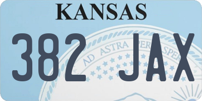 KS license plate 382JAX
