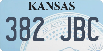 KS license plate 382JBC