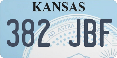 KS license plate 382JBF