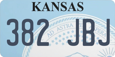 KS license plate 382JBJ