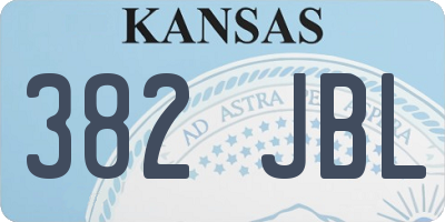 KS license plate 382JBL