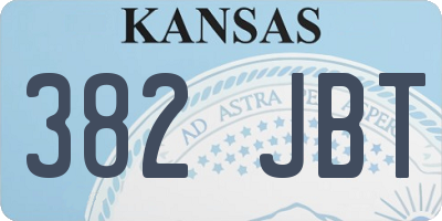 KS license plate 382JBT