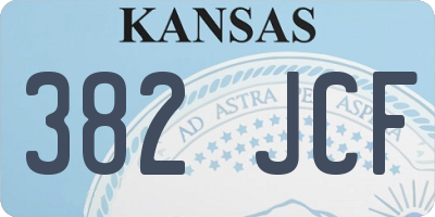 KS license plate 382JCF