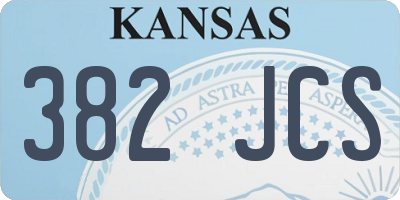 KS license plate 382JCS