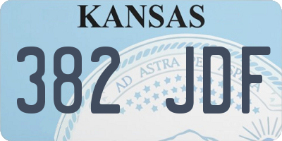 KS license plate 382JDF