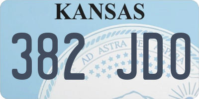 KS license plate 382JDO