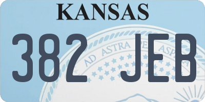 KS license plate 382JEB
