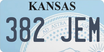 KS license plate 382JEM