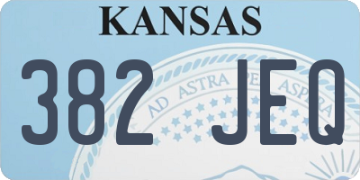 KS license plate 382JEQ