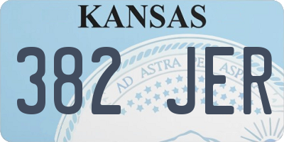 KS license plate 382JER