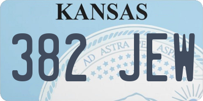 KS license plate 382JEW