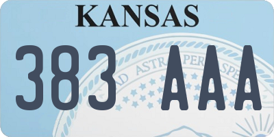 KS license plate 383AAA