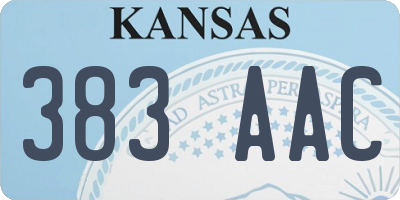 KS license plate 383AAC