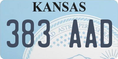 KS license plate 383AAD