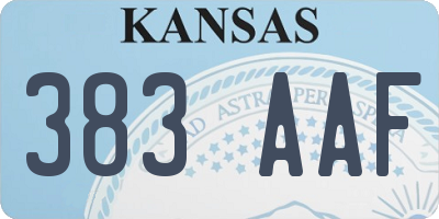 KS license plate 383AAF