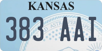 KS license plate 383AAI