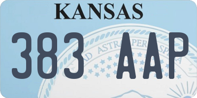 KS license plate 383AAP