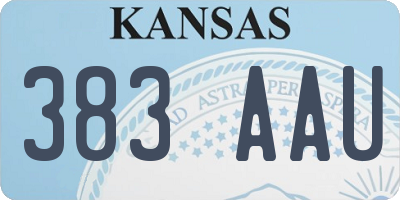 KS license plate 383AAU