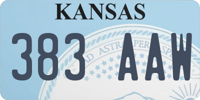 KS license plate 383AAW