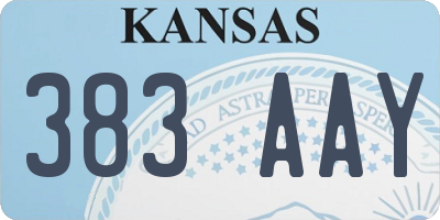 KS license plate 383AAY