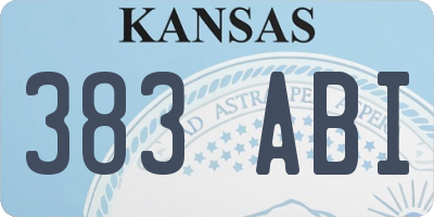 KS license plate 383ABI