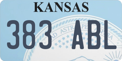 KS license plate 383ABL