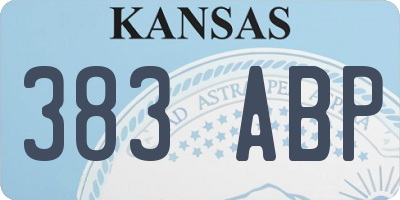 KS license plate 383ABP