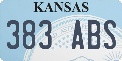 KS license plate 383ABS