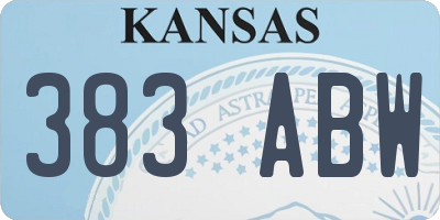 KS license plate 383ABW