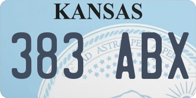 KS license plate 383ABX