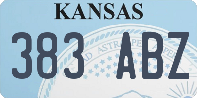 KS license plate 383ABZ