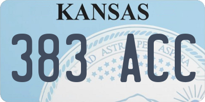 KS license plate 383ACC