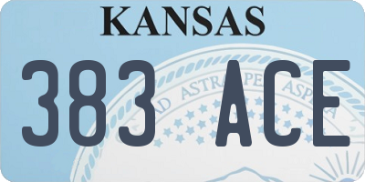 KS license plate 383ACE