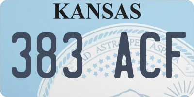 KS license plate 383ACF