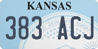 KS license plate 383ACJ