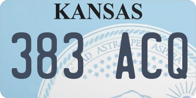 KS license plate 383ACQ