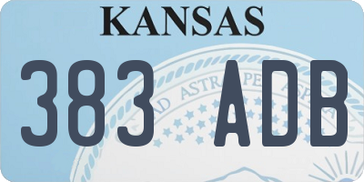 KS license plate 383ADB