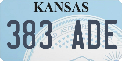 KS license plate 383ADE