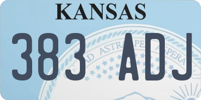 KS license plate 383ADJ