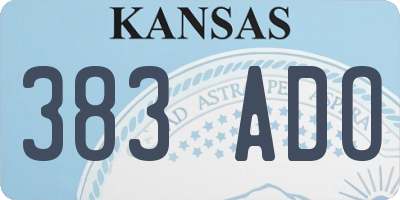 KS license plate 383ADO