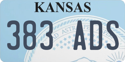 KS license plate 383ADS
