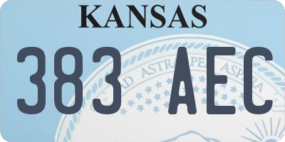 KS license plate 383AEC