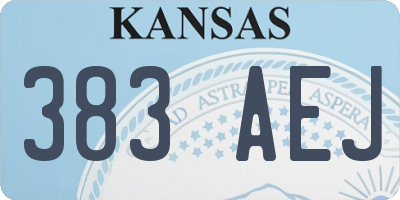 KS license plate 383AEJ