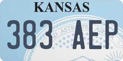 KS license plate 383AEP