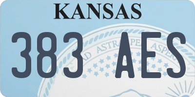 KS license plate 383AES