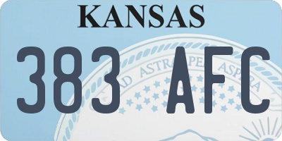 KS license plate 383AFC