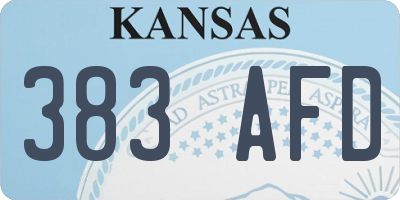 KS license plate 383AFD