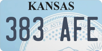 KS license plate 383AFE