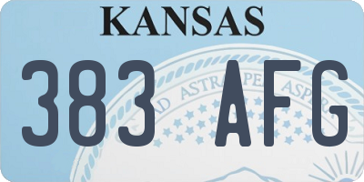 KS license plate 383AFG