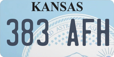 KS license plate 383AFH